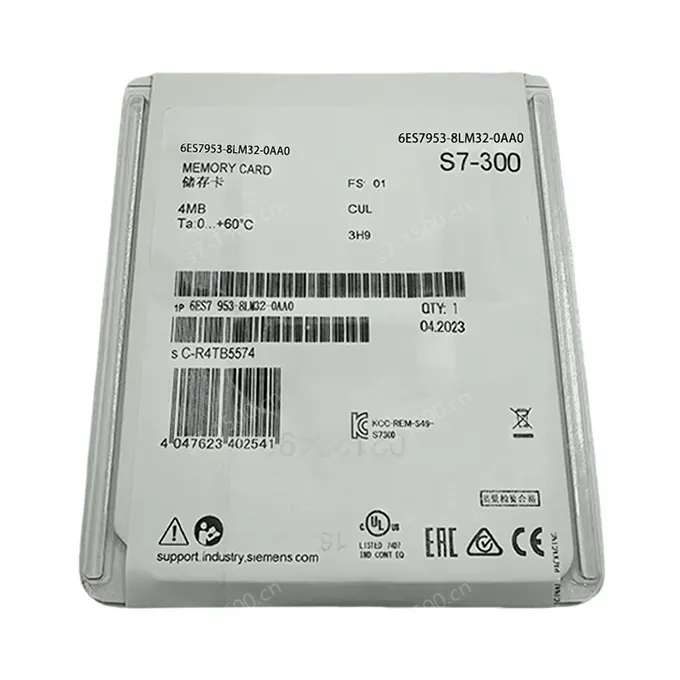 100% Original Brand New 6ES7953-8LM32-0AA0 4MB MMC Card for S7-300/S7-400 PLC Program Storage 1 Year Warranty Direct Plug-in